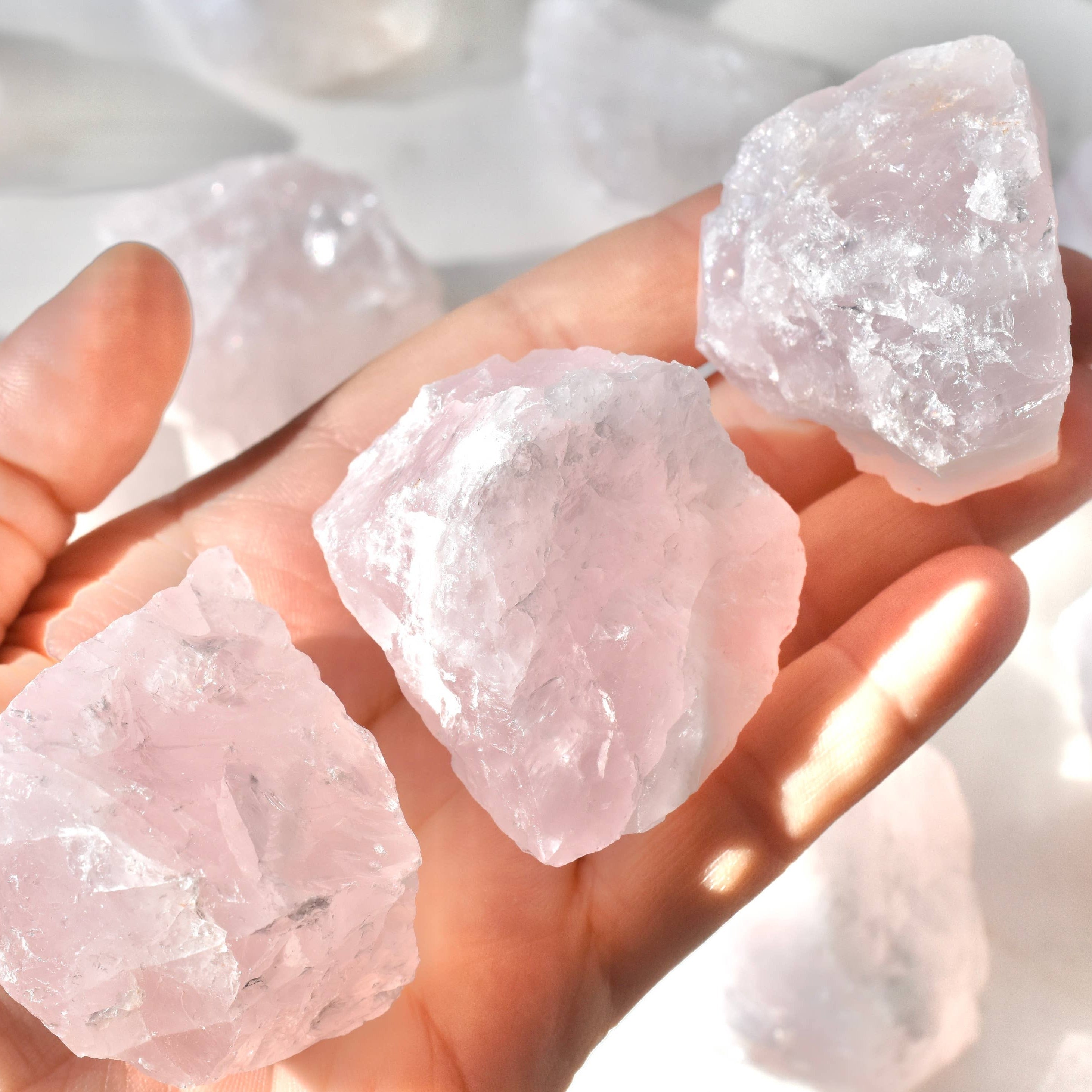 Raw Rose Quartz Crystals - The Mockingbird Apothecary & General Store