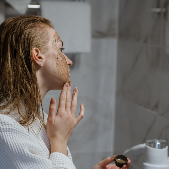 woman with mask for clear skin, clean pores