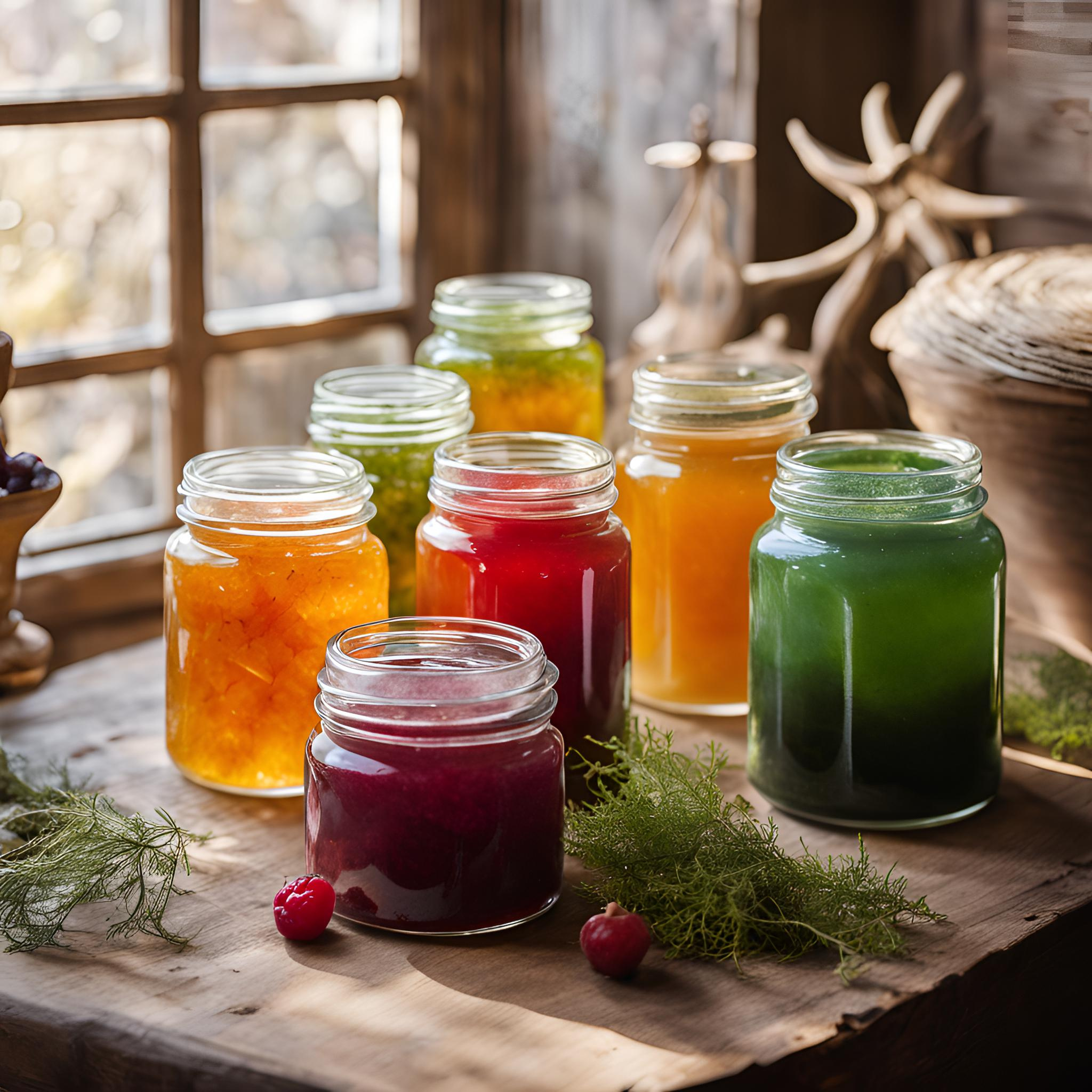 jars of sea moss gel made with organic strawberry, mango and pineapple fruits