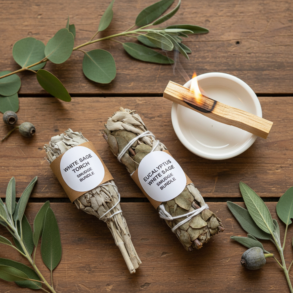 Smudge Bundles on Rustic Wood