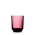 Pink glass tumbler on a white background
