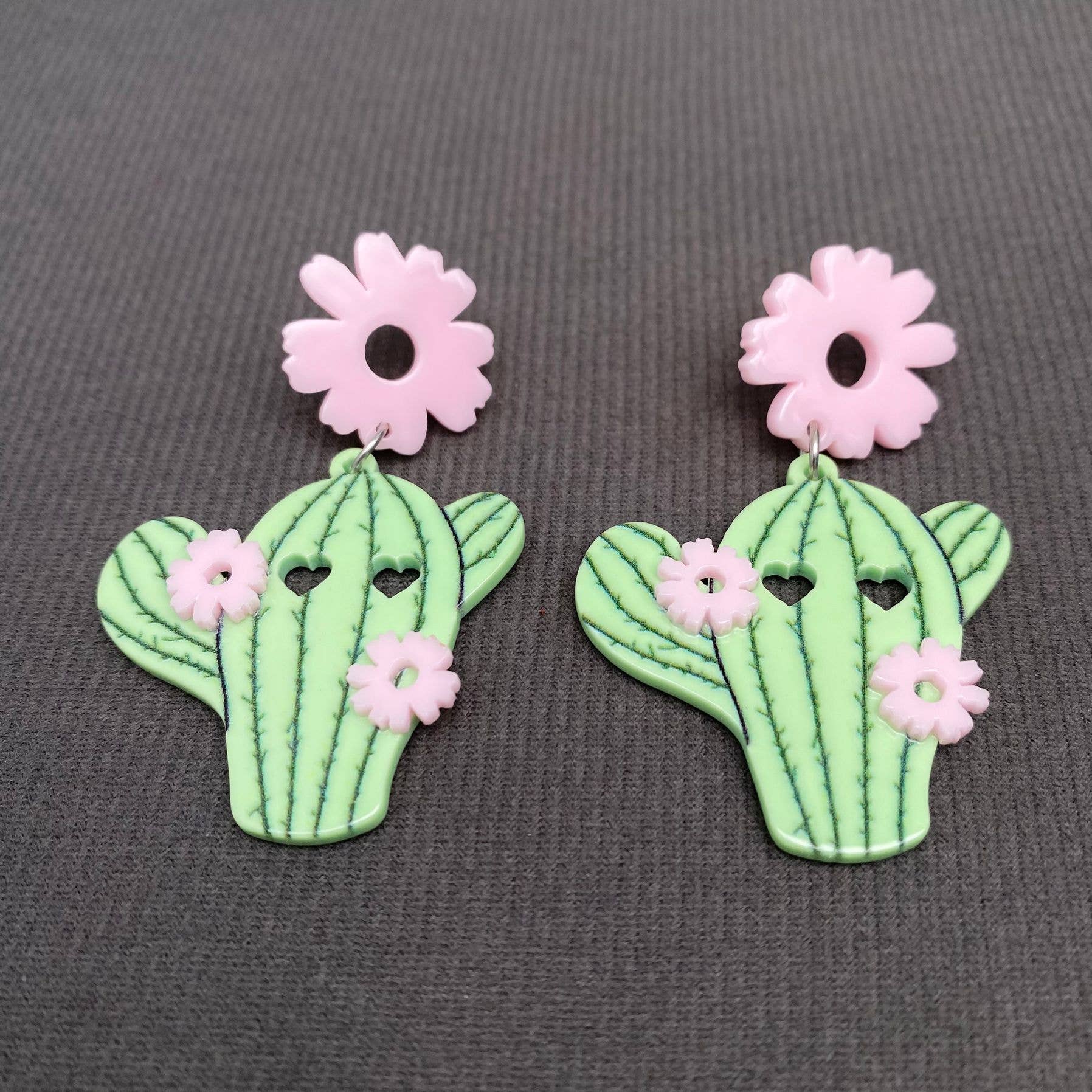 Pendientes acrílicos de cactus - YK