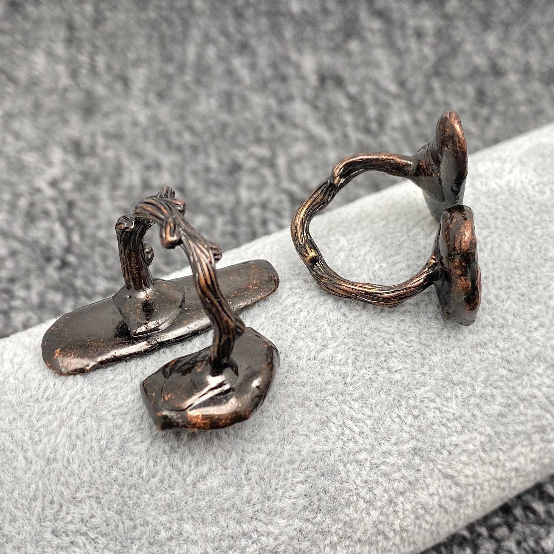 Raw Ruby & Kyanite Adjustable Ring – Vintage Copper
