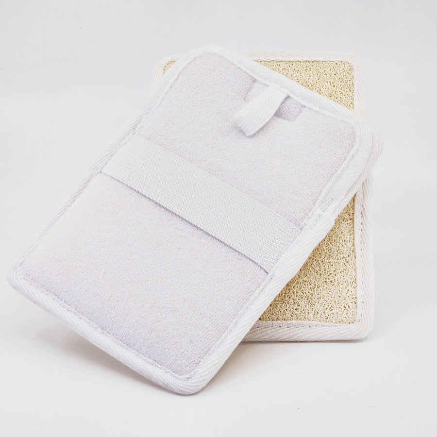 Loofah & Terry Cloth Body Scrubber and Soap Pouch