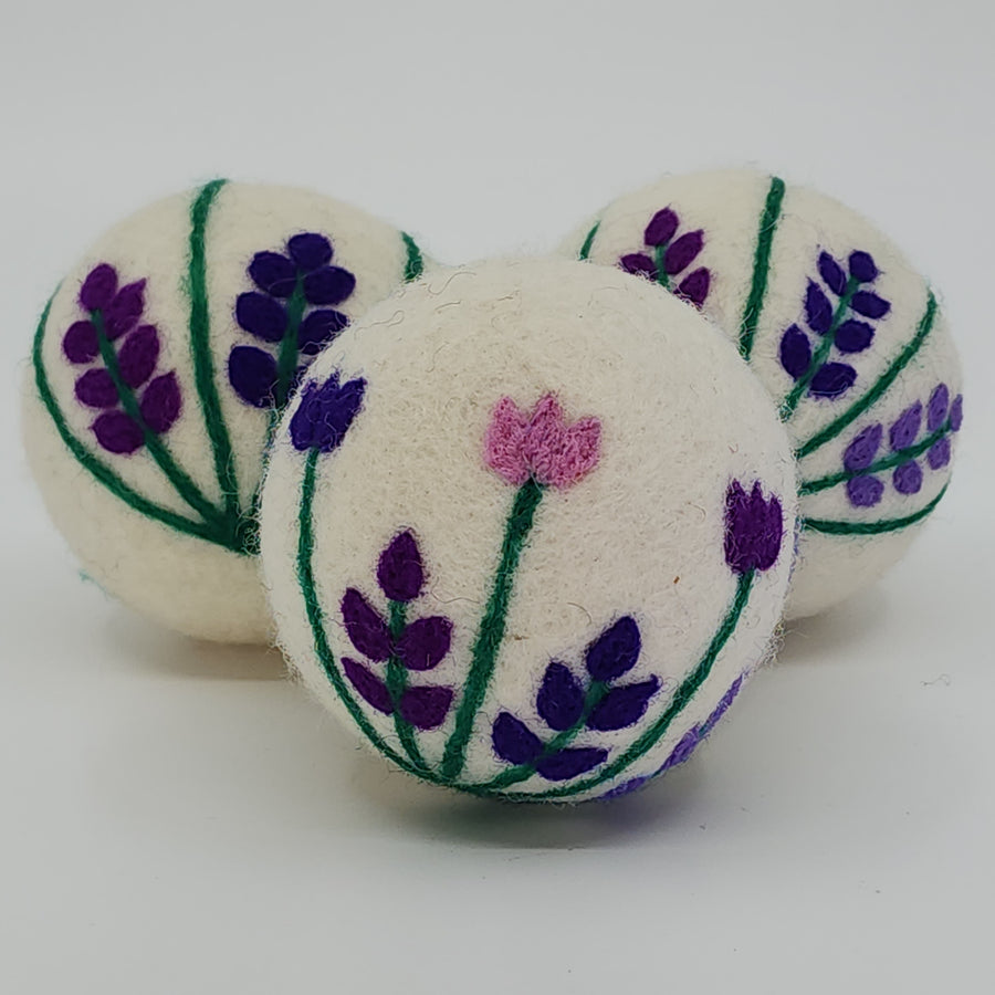 Organic New Zealand Wool Lavender Fields Laundry Dryer Balls