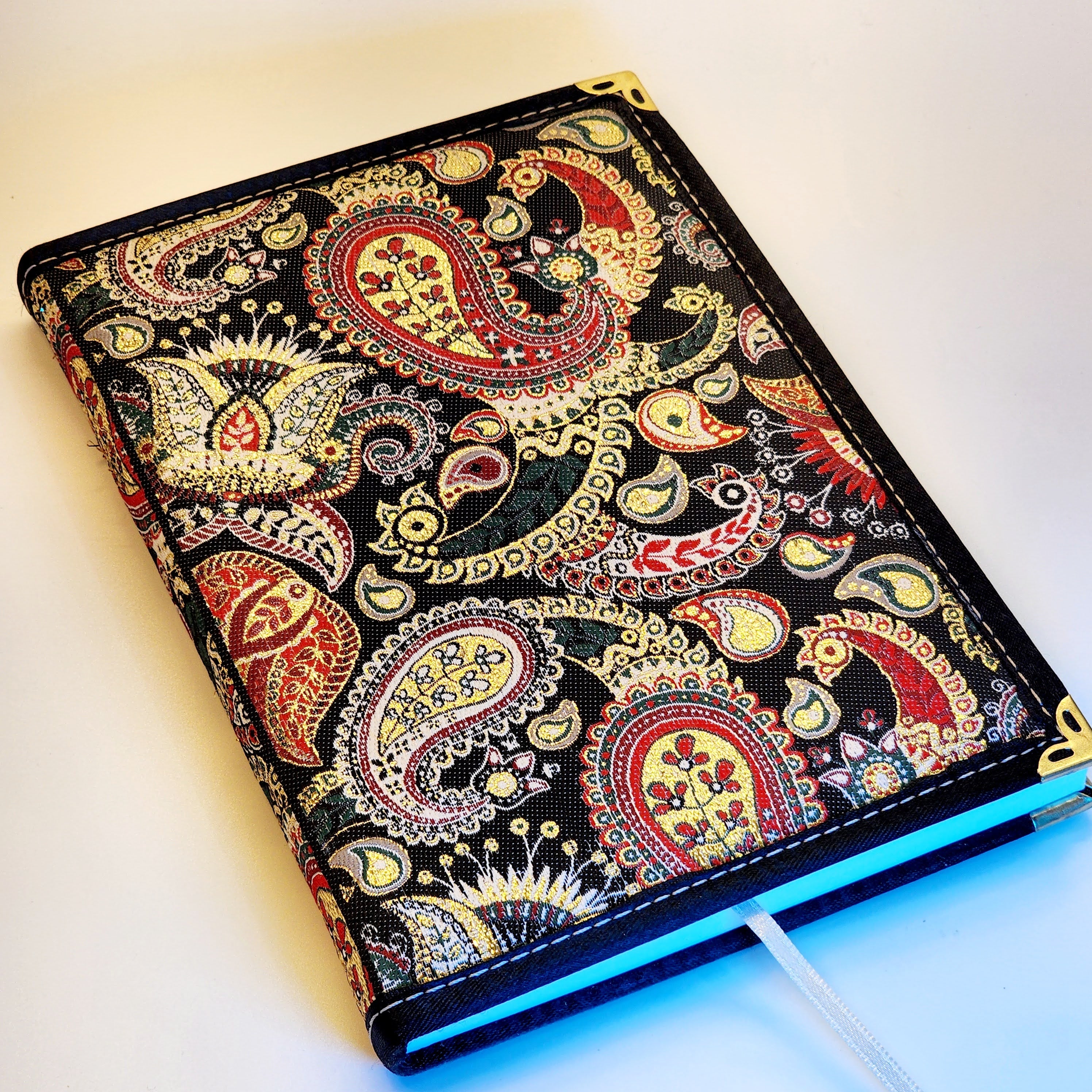 Bohemian Gold Embellished Fabric Journals