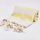 Toalla multiusos de algodón turco con patrón Ege amarillo