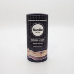 Humble brand rockrose & cedar aluminum-free deodorant container on a white background