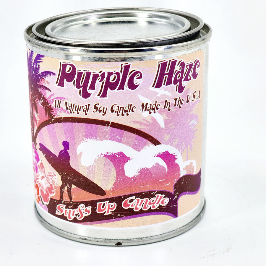 Raspberry, Bergamot & Vanilla Purple Haze Paint Can Candle | Mockingbird Apothecary