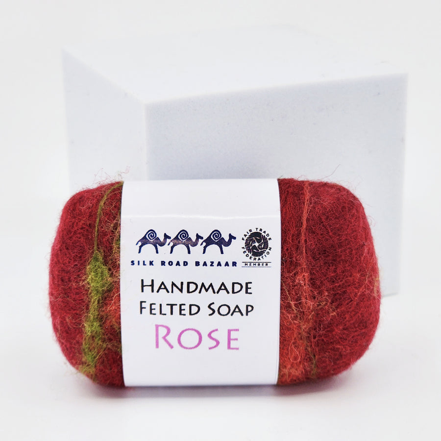 Rose Hand Felted Fair Trade Soap