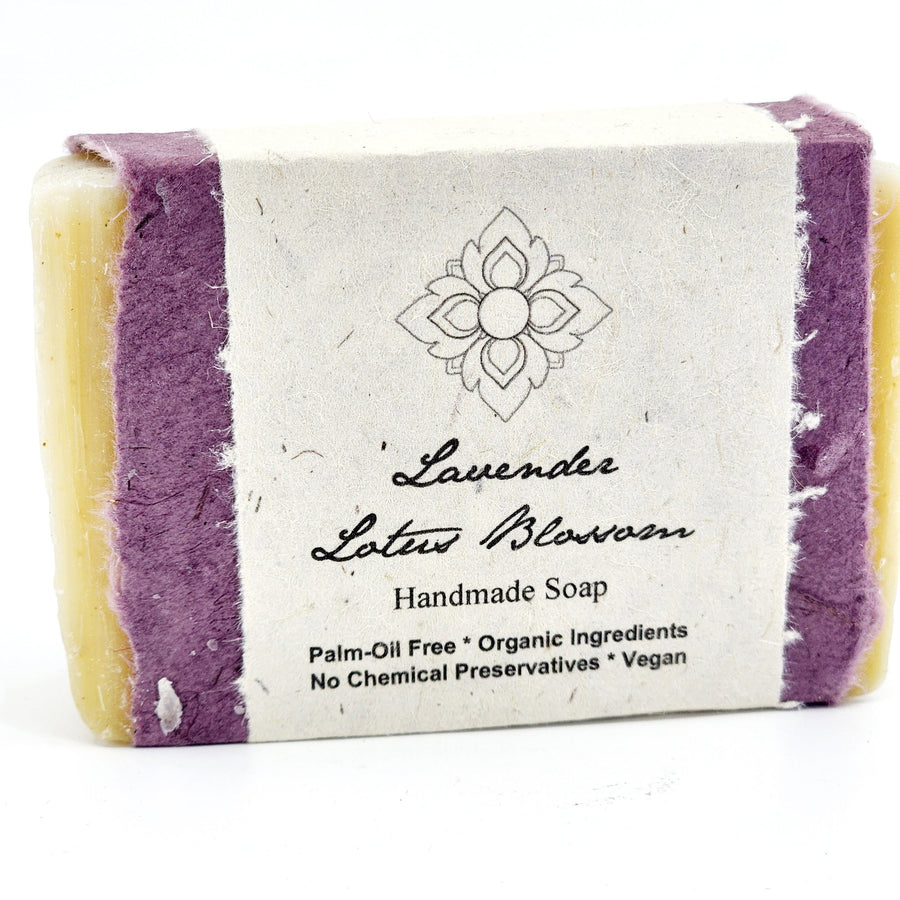 Lavender Lotus Blossom Organic Soap Wrapped in Seed Paper