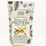 Vanilla Chai Protein package with vanilla bean and chai spices on a white background