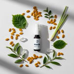 Acne Serum Flat Lay with Shadows