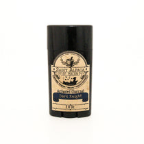 black container with tan label printed with brand Sassy Alpaca and activated charcoal dark knight