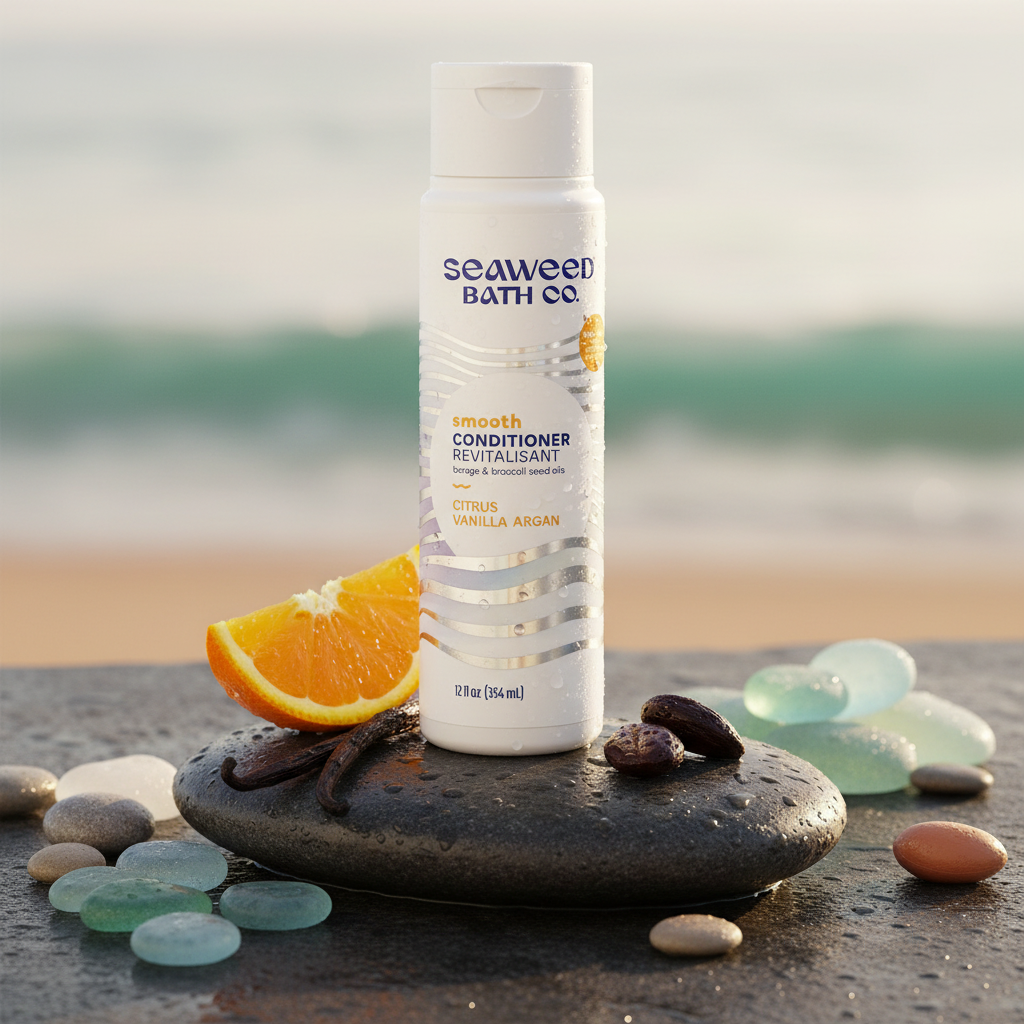 Acondicionador de Argán Suave Cítrico Vainilla – Control del Encrespamiento Hidratación con Algas Marinas para un Cabello Sedoso y Manejable