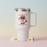 Girl Math Strawberry Sticker on Tumbler