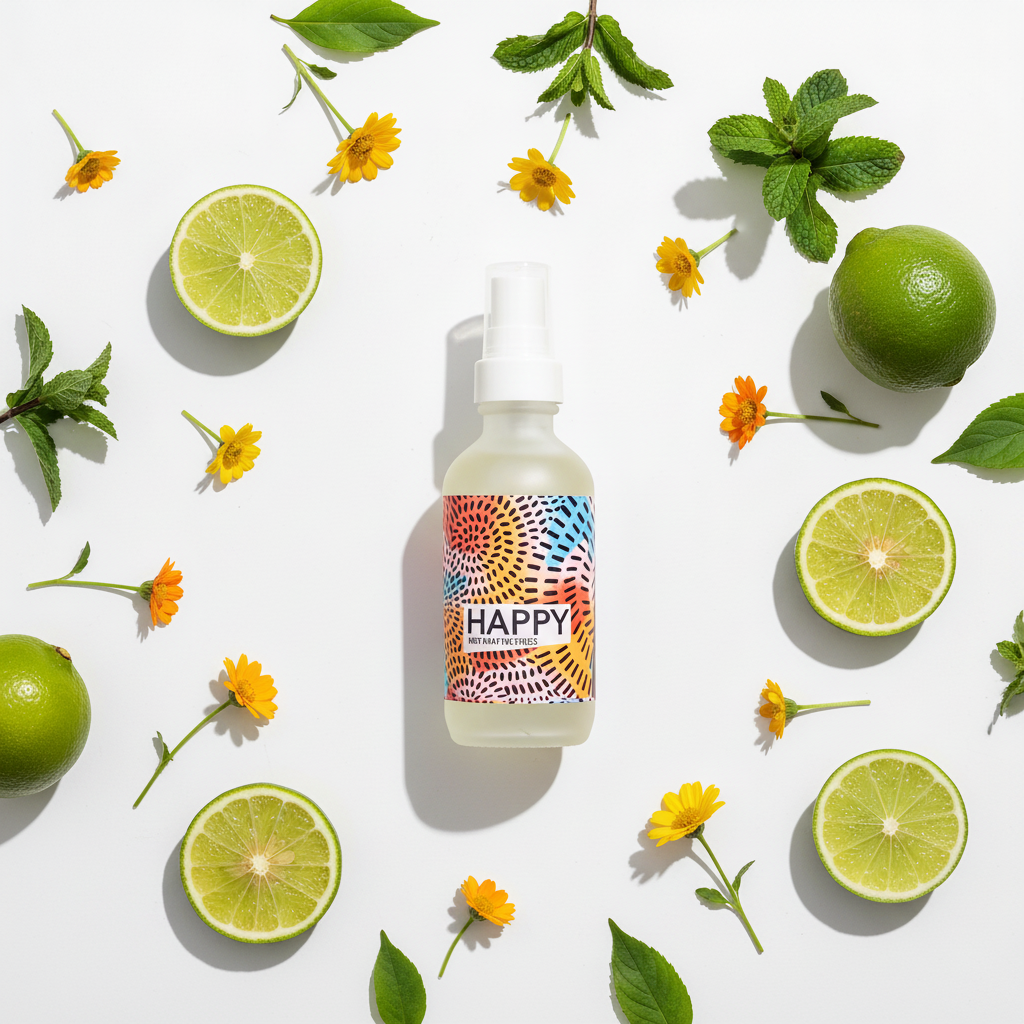 Happy Spray Flat Lay
