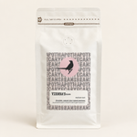 Vienna’s Blend medium roast coffee in an ivory pouch on a pale studio background