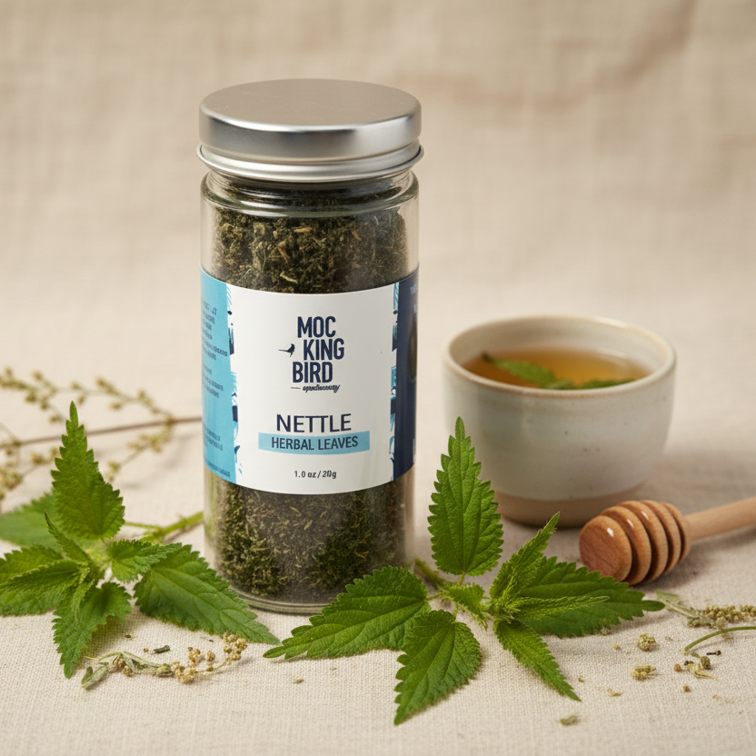 Nettle Leaf Herbal Tisane Tea - lifestyle flat lay