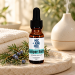 Juniper Berry Essential Oil bottle in a spa setting