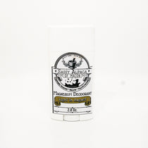 white container with label Sassy Alpaca magnesium deodorant Light in August
