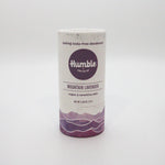 Humble deodorant stick with mountain lavender scent on a white background