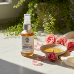 Rose Body Oil Vignette with Greenery