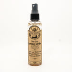 spray bottle with linen spray morning garden grapefruit, bergamot and vanilla essential oil