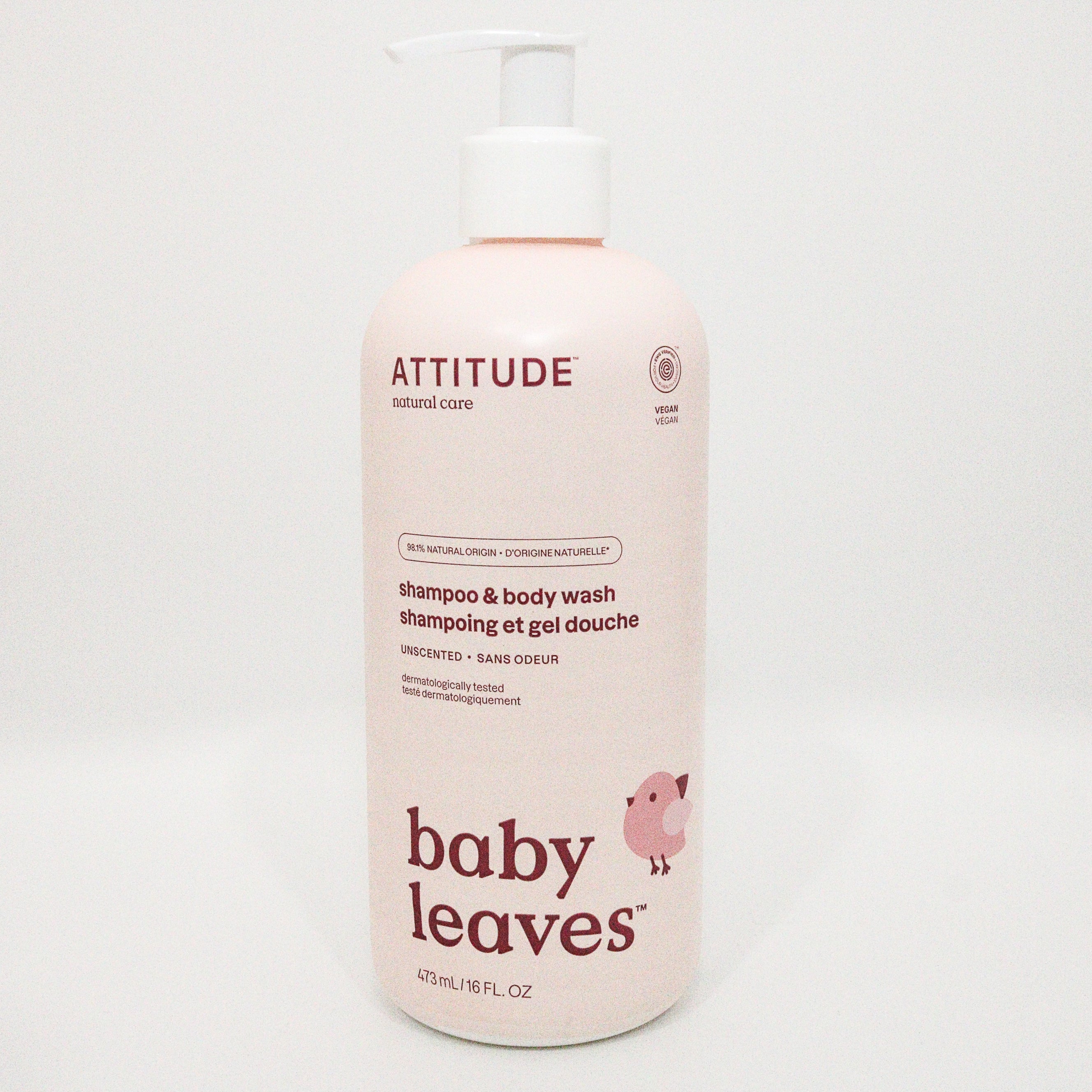 baby shampoo and body wash attitude brand "unscented"