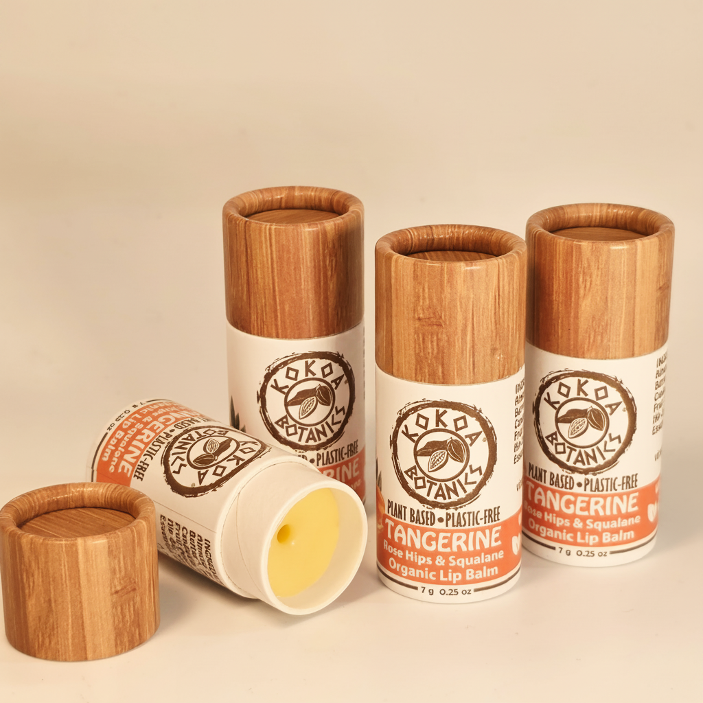 Tangerine Lip Balm - Warm Bright Background