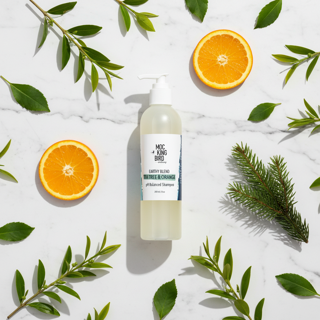 Tea Tree Orange Shampoo Flat Lay