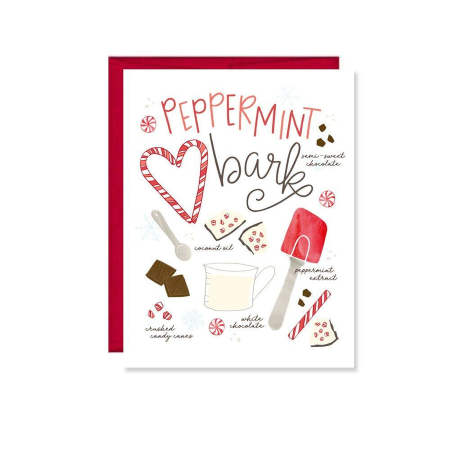Peppermint Bark Recipe Holiday Greeting Card