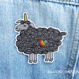 Black Sheep, Unicorn Rainbow Embroidered Patch