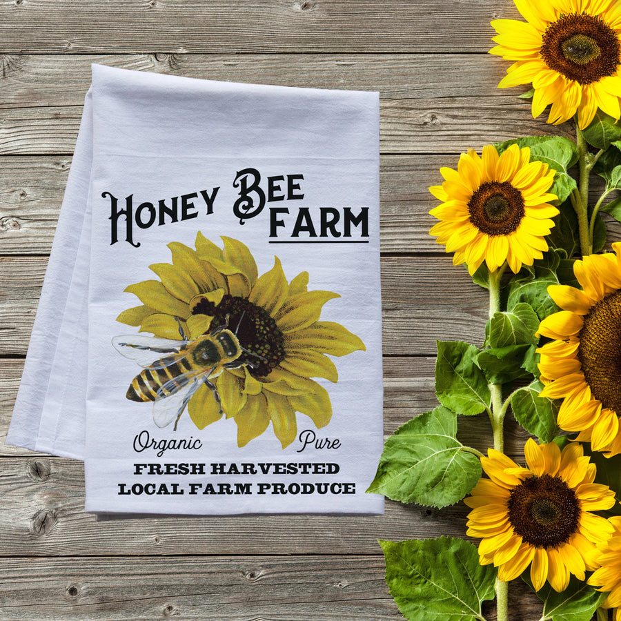 Honey Bee Farm Flour Sack Tea Towel