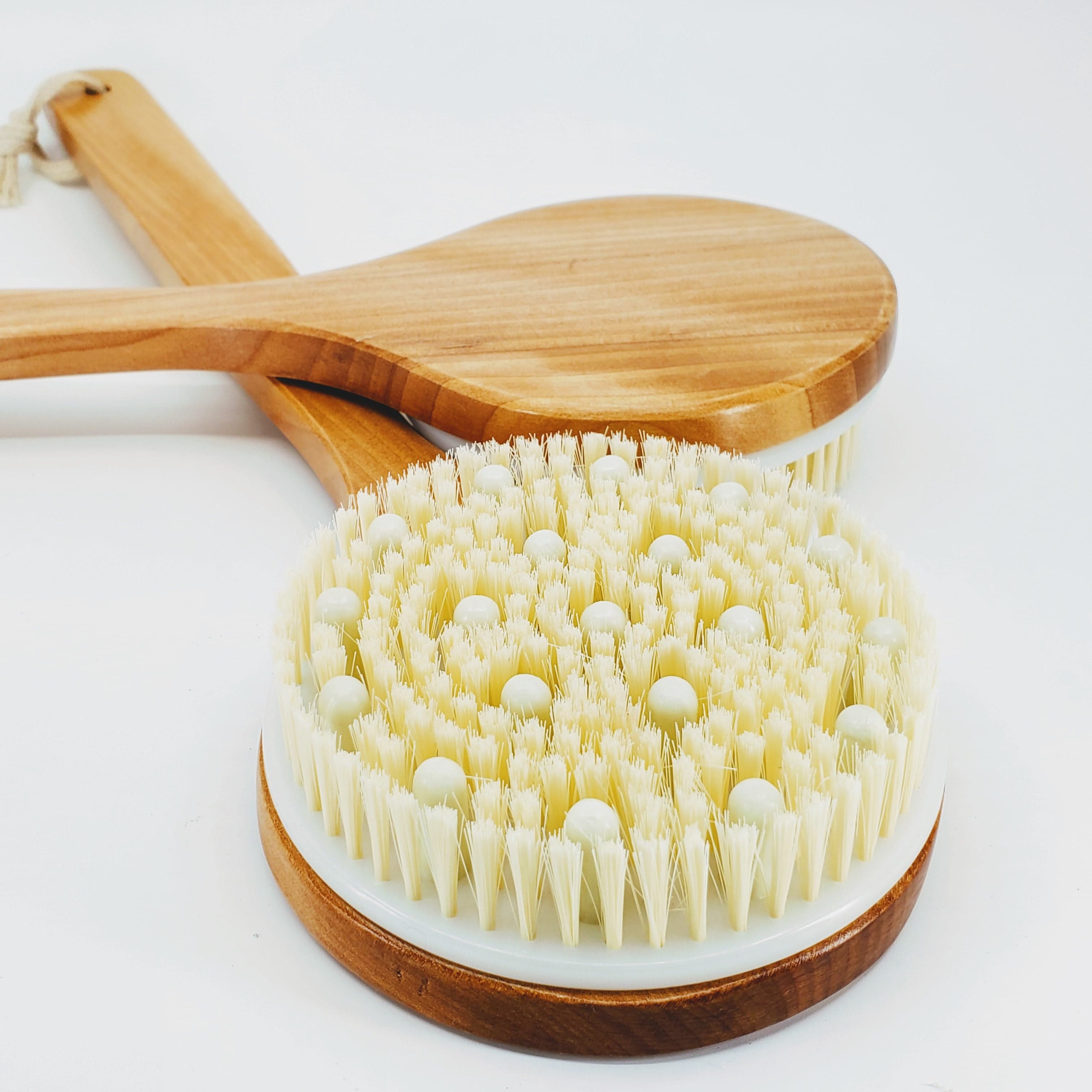 Wet & Dry Massaging Boar Bristle Round Body Brush - The Mockingbird Apothecary & General Store