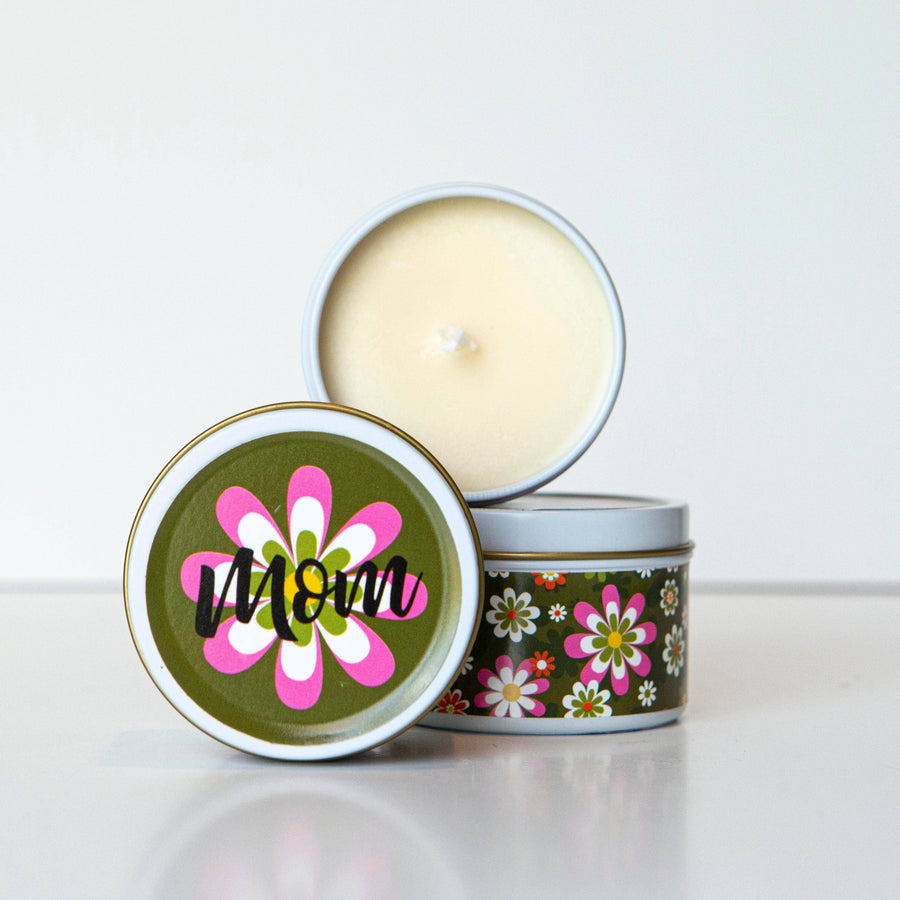 Plumeria Groovy Flower Bunch Travel Tin Candle for Mom