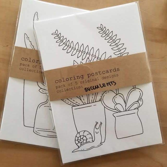 Coloring Postcards - The Mockingbird Apothecary & General Store